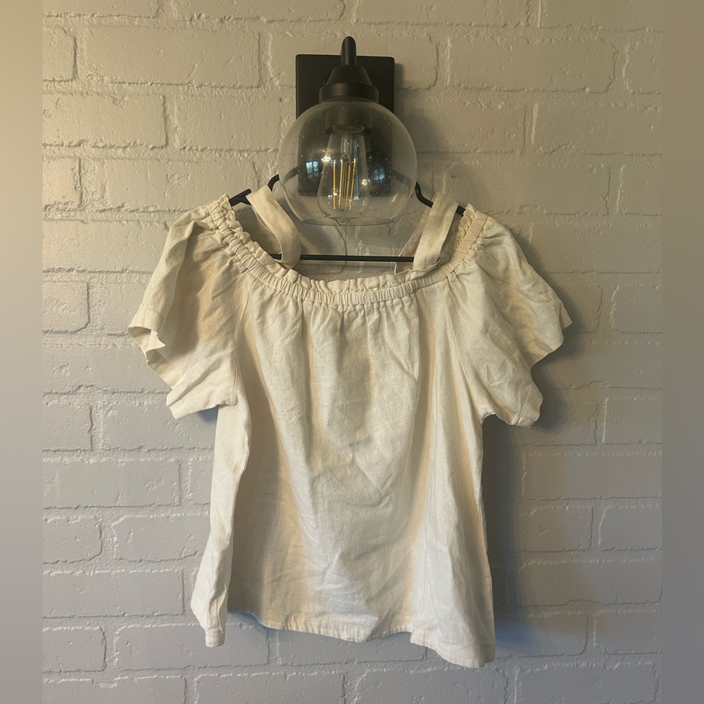 Elegant Cream Off-Shoulder Blouse